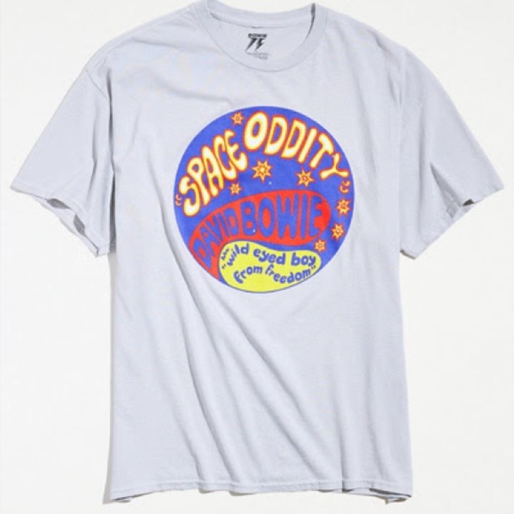 Retro Distressed Unique Print David Bowie Space Oddity Tee - Picture 2 of 10